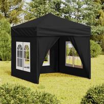 vidaXL Proginė palapinė su šoninėmis sienomis, juoda (Black), 2x2m