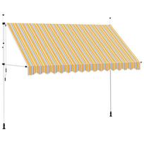 vidaXL Rankiniu būdu ištraukiama markizė, geltona/mėlyna (Yellow/Blue), 350 cm