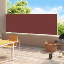vidaXL Ištraukiama šoninė kiemo pertvara, ruda (Brown), 180x500 cm