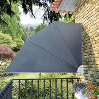 vidaXL Sulankstoma šoninė balkono markizė, pilka (Gray), 160x240 cm