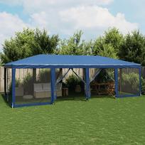 vidaXL Proginė palapinė su 12 tinklinėmis sienomis, mėlyna (Blue), 8x4m