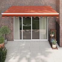 vidaXL Ištraukiama markizė, oranžinė/ruda (Orange/Brown), 3x2.5m