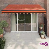 stogine markize - vidaXL Automatinė ištraukiama markizė, oranžinė (Orange) ir ruda (Brown), 3.5x2.5m - 2 nuotrauka