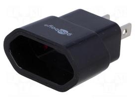 us eu adapteriai - Goobay Kelioninis Adapteris ES - JAV Juodas (Black) - 1 nuotrauka