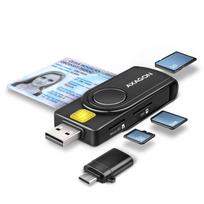 sd card usb c reader - Axagon CRE-SMP2A USB-A + USB-C išmanusis kortelių skaitytuvas Juodas (Black) - 1 nuotrauka