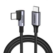 usb c kabelis - UGREEN US255 USB-C į USB-C kampinis kabelis 3A 60W 0.5m Juodas (Black) - 1 nuotrauka