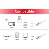 cat 6a kabelis 15m - Equip 606009 S/FTP Cat6A Patch Kabelis 15m Baltas (White) - 1 nuotrauka