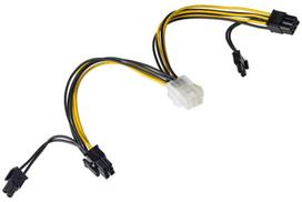 6 pin kabelis - Akyga AK-CA-55 PCIe 6-pin - PCIe 8-pin x2 maitinimo laidas 0.15m - 2 nuotrauka