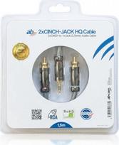 2x 3.5 mm - AB COM 2x RCA iki 3.5mm Audio Kabelis 1.5m Juodas (Black) - 2 nuotrauka