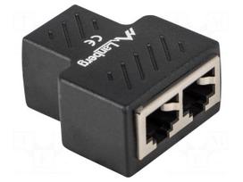rj45 splitter - Lanberg ADS-RJ45-2RJ45-OS Juodas (Black) - 2 nuotrauka