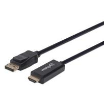 adapteris hdmi to displayport - Manhattan 153195 DisplayPort to HDMI Adapter 1m Juodas (Black) - 1 nuotrauka