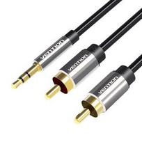 2rca kabelis - Vention BCFBI 3.5mm į 2x RCA garso kabelis 3m Juodas (Black) - 1 nuotrauka