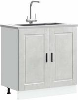 Porto Kitchen Bottom Cabinet, Betoninė pilka (Concrete), 80x46x81.5 cm