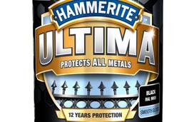 dazai metalui - Emaliniai dažai Hammerite Ultima Smooth, juodi (Black), 0.7 l - 2 nuotrauka