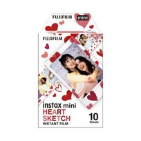 instax mini film - Fujifilm Instax Mini fotoplokštelės Heart Sketch (10 vnt.) - 1 nuotrauka