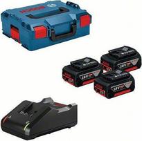 bosch 18v 5 0ah - Bosch 0615990L3T, 18 V, 3x5.0 Ah, Li-ion + GAL18V-40 - 1 nuotrauka