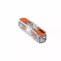 Laidų jungė Wago 221-2411/5, 2 x 0,2-4 mm², 32 A, skaidri/oranžinė, 5 vnt.