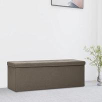 daiktadeze dirbtines - vidaXL Sulankstomas suoliukas-daiktadėžė, rudas (Brown) - 2 nuotrauka
