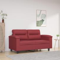 vidaXL Dvivietė sofa, raudonojo vyno spalvos (Burgundy), 120cm, dirbtinė oda
