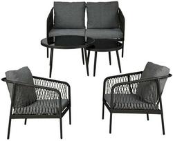 Lauko baldų komplektas ProGarden Mediolan, pilkas (Grey), 5 dalių