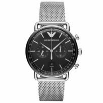 aviator laikrodis - Emporio Armani AR11104 Aviator Sidabrinis (Silver) - 1 nuotrauka