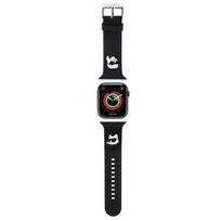 apple watch strap - Karl Lagerfeld 3D Rubber Karl&Choupette Heads dirželis Apple Watch 42/44/45/49mm Juodas (Black) - 1 nuotrauka