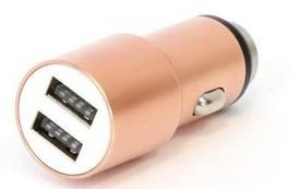 Omega Car Charger 2xUSB Rose Gold