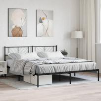 vidaXL Metalinis lovos rėmas su galvūgaliu, Juodas (Black), 180x200 cm