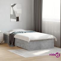 miegamojo lovos rem - vidaXL Lovos rėmas su stalčiais, betono pilka (Concrete Grey), 90x200 cm, apdirbta mediena - 2 nuotrauka