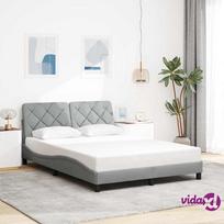 lova remas 140x200 - vidaXL Lovos rėmas be čiužinio, šviesiai pilkas (Light Grey), 140x200 cm, audinys - 2 nuotrauka