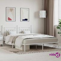 balta miegamojo lova - vidaXL Metalinis lovos rėmas su galvūgaliu, 180x200 cm, balta (White) - 3 nuotrauka