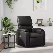 vidaXL Atlošiamas masažinis krėslas, juodas (Black)