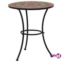 mozaikinis stalas - Lauko stalas vidaXL Mozaikinis Bistro, oranžinis/pilkas, 60 cm - 3 nuotrauka