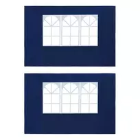 progines pavesines - vidaXL Proginės palapinės šoninės sienos su langais, 2 vnt., Mėlynos (Blue) - 1 nuotrauka