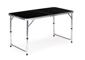 stalas 120 x 60 - ModernHome sulankstomas turistinis stalas, juodas (Black) - 1 nuotrauka