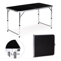 stalas 120 x 60 - ModernHome sulankstomas turistinis stalas, juodas (Black) - 2 nuotrauka