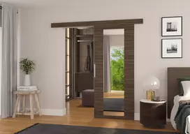 205 durys - Stumdomos durys ADRK Furniture Brit 86, rudos (Brown) - 3 nuotrauka