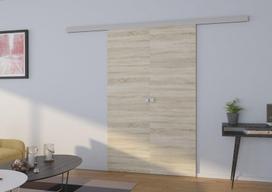 Adrk Furniture Stumdomos durys TOPPO 140, Juoda (Black)