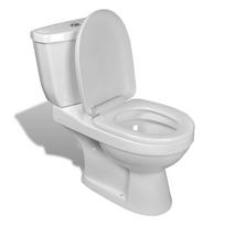 vidaXL Klozetas su bakeliu, Baltas (White)