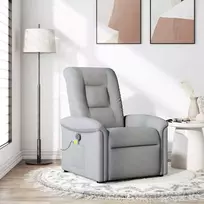 vidaXL Atlošiamas masažinis krėslas, šviesiai pilkas (Light Grey)