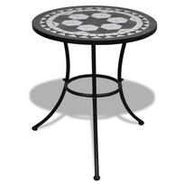 Lauko stalas vidaXL Bistro, juodas/baltas (Black/White), 60 cm x 70 cm