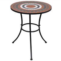 balta mozaika - Lauko stalas vidaXL Bistro, terakota/balta (Terracotta/White), 60 cm - 2 nuotrauka