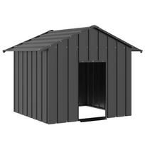 vidaXL Šunų namelis su stogu, cinkuoto plieno, 131 x 101 x 102 cm, Antracito (Anthracite)