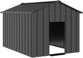 vidaXL Šunų namelis su stogu, cinkuoto plieno, 113 x 153 x 101 cm, Antracito (Anthracite)