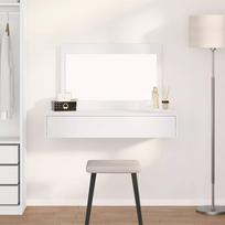 vidaXL Sieninis kosmetinis staliukas, baltas (White), 100x40x70 cm