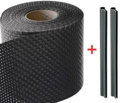 tvoros juosta klipsai - Tvoros juosta BAUSWERN Rattan, 2,55 x 0,19 m, pilka (Gray) - 2 nuotrauka