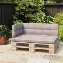 Lauko baldų komplektas vidaXL Atlošas sofai iš palečių, juodas (Black), 110cm, geležis
