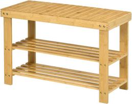 Homcom Batų suoliukas su 3 lentynomis, 70 cm x 28 cm x 45 cm