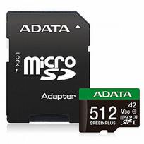 Atminties kortelė Adata Speed Plus 512GB microSDXC UHS-I U3 + Adapteris