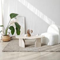 roc - Asir Kavos staliukas Uola - Travertinas (Travertine), 105 cm x 35 cm x 65 cm - 2 nuotrauka